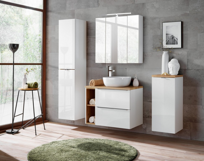 Blat baie MDF stejar, diferite dimensiuni, pentru mastile cu lavoar aplicat, gama Capri (Cosmos/Oak/White), COMAD [6]