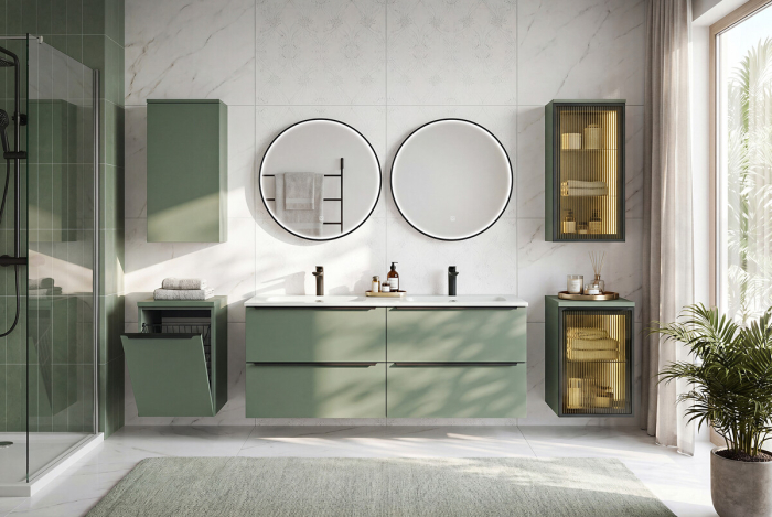 Blat pentru mobilier baie Sombra Green, lățime 100 cm - COMAD, cod GREEN 89-100-46 M [8]