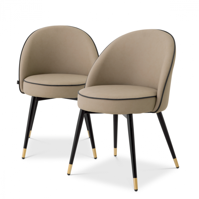   Scaun de dining Cooper din piele ecologică bej set de 2 116571 EICHHOLTZ [1]