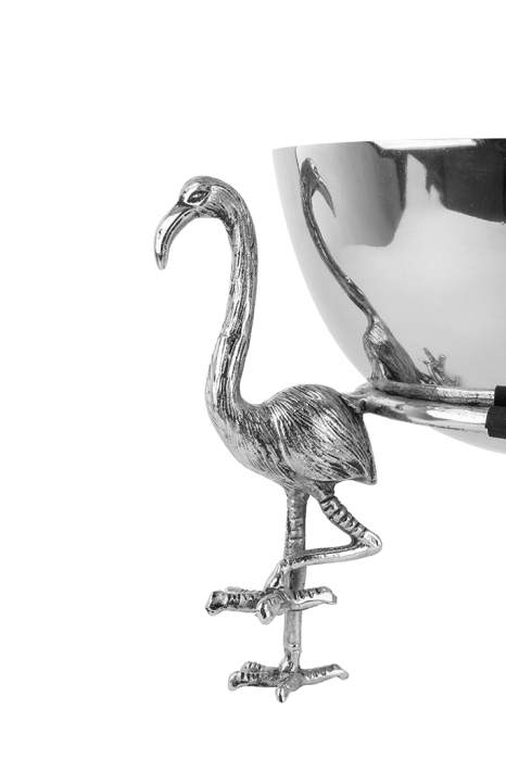 Bol Flamingo 36x36x33 cm, Aluminiu Argintiu Nichelat - Kare Design [5]