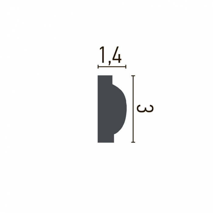 Brau decorativ din poliuretan CR713 - 3x1.4x200 cm [3]