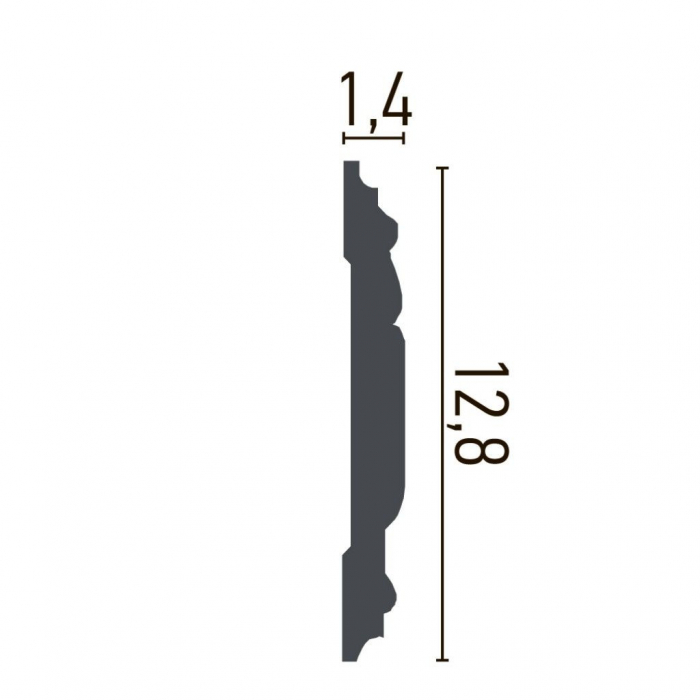 Brau decorativ din poliuretan Flexibil CR746F - 12.8x1.4x200 cm [2]