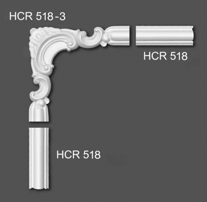 Brau decorativ din poliuretan Flexibil HCR518F - 4x2x200 cm [2]