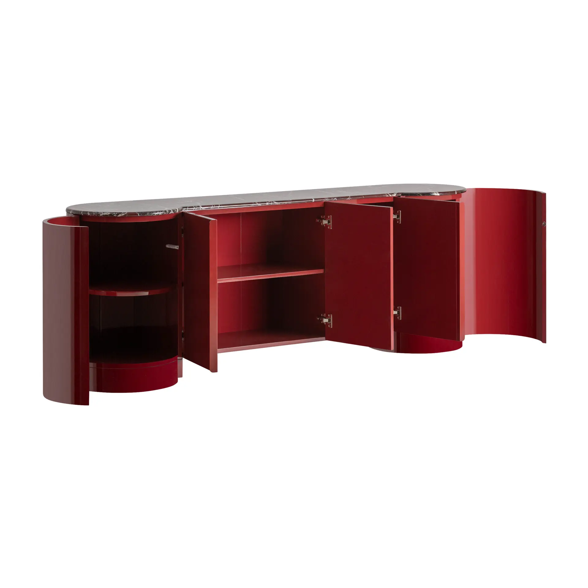 Bufet Capitello 210x50x75 cm, Fier și Lemn MDF Rosu - VicalHome VicalHome 38319 [3]