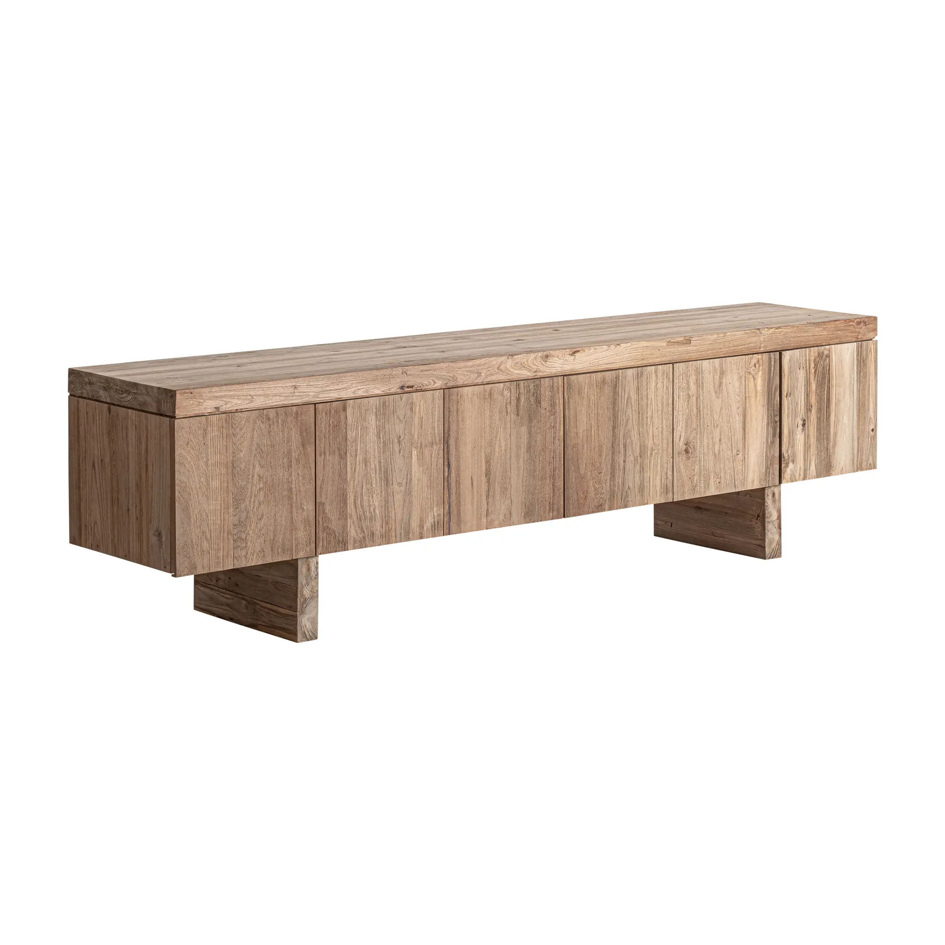 Bufet Sukt 220x45x60 cm, Lemn de Teak Reciclat Maro - VicalHome VicalHome 38542 [2]