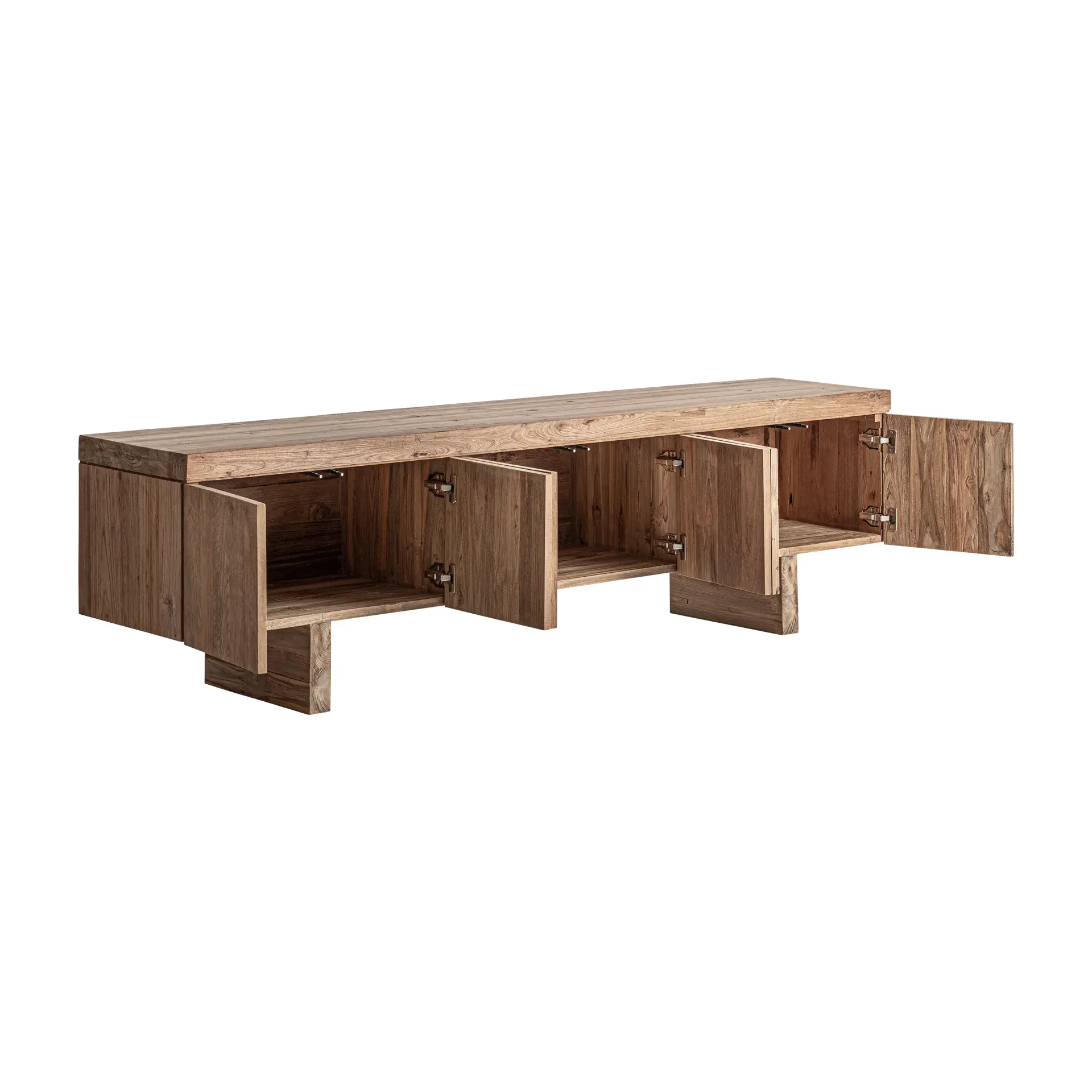 Bufet Sukt 220x45x60 cm, Lemn de Teak Reciclat Maro - VicalHome VicalHome 38542 [3]