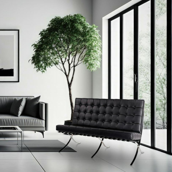 Canapea Barcelon 150x75x85 cm, Oțel Negru - Modesto Design [4]