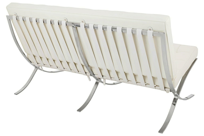 Canapea Barcelon Prestige Plus, Piele Naturală Italiană Alb - King Home [3]