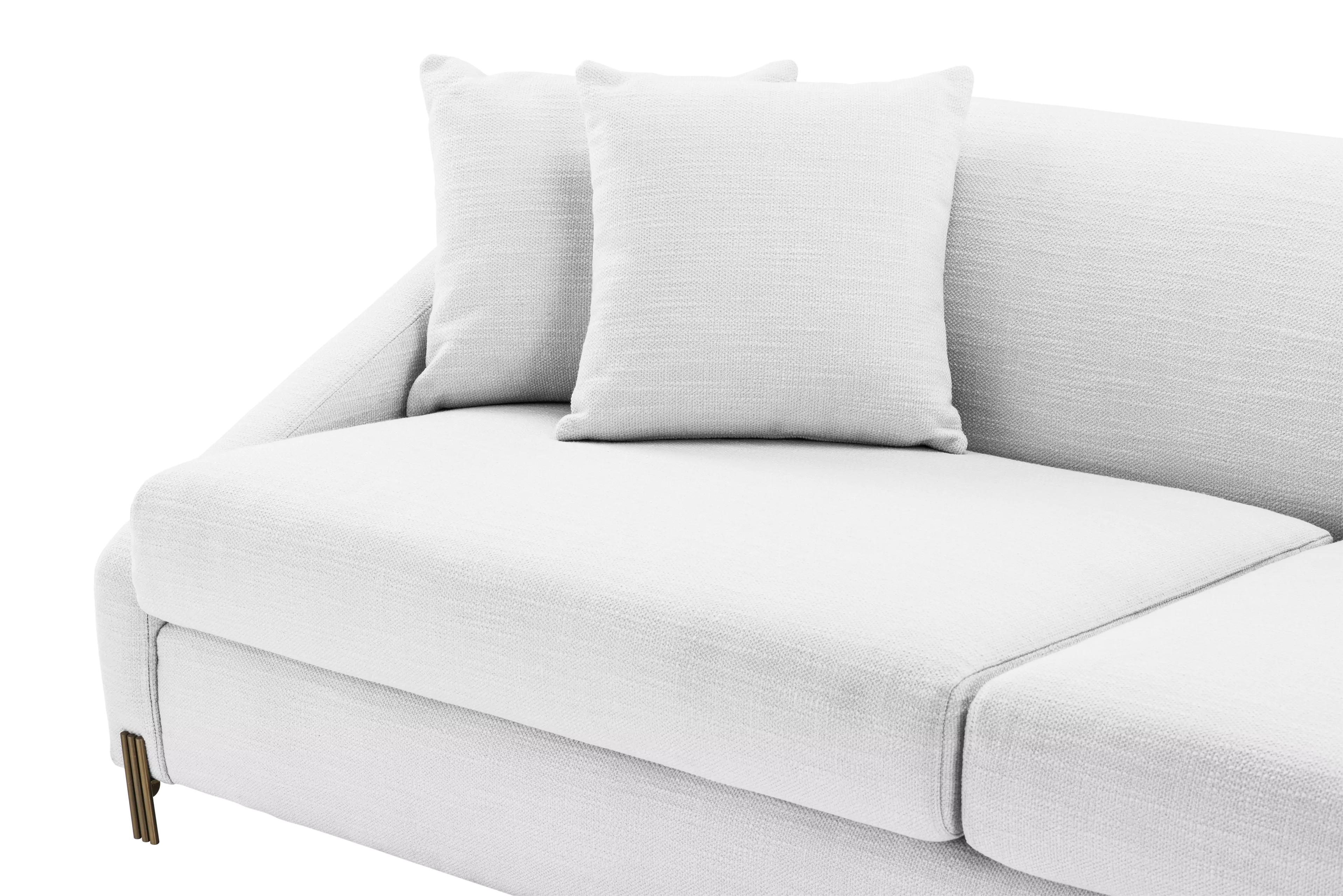 Canapea Candice, Alb/Gri 223x94xh73 cm, picioare aurii, cu lemn de pin si arcuri metalice | Eichholtz - 113400 [14]