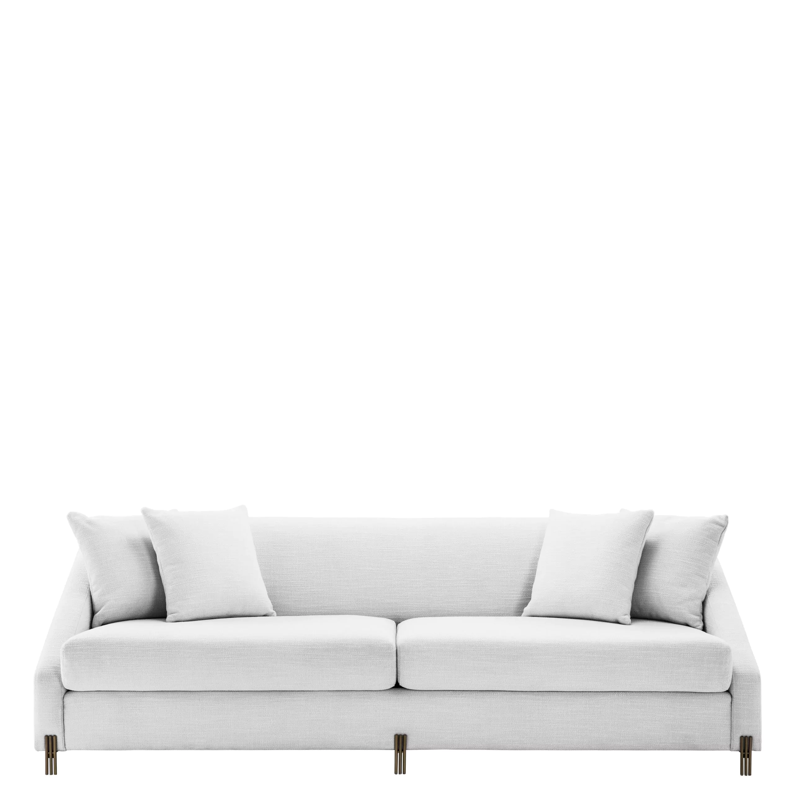 Canapea Candice, Alb/Gri 223x94xh73 cm, picioare aurii, cu lemn de pin si arcuri metalice | Eichholtz - 113400 [9]