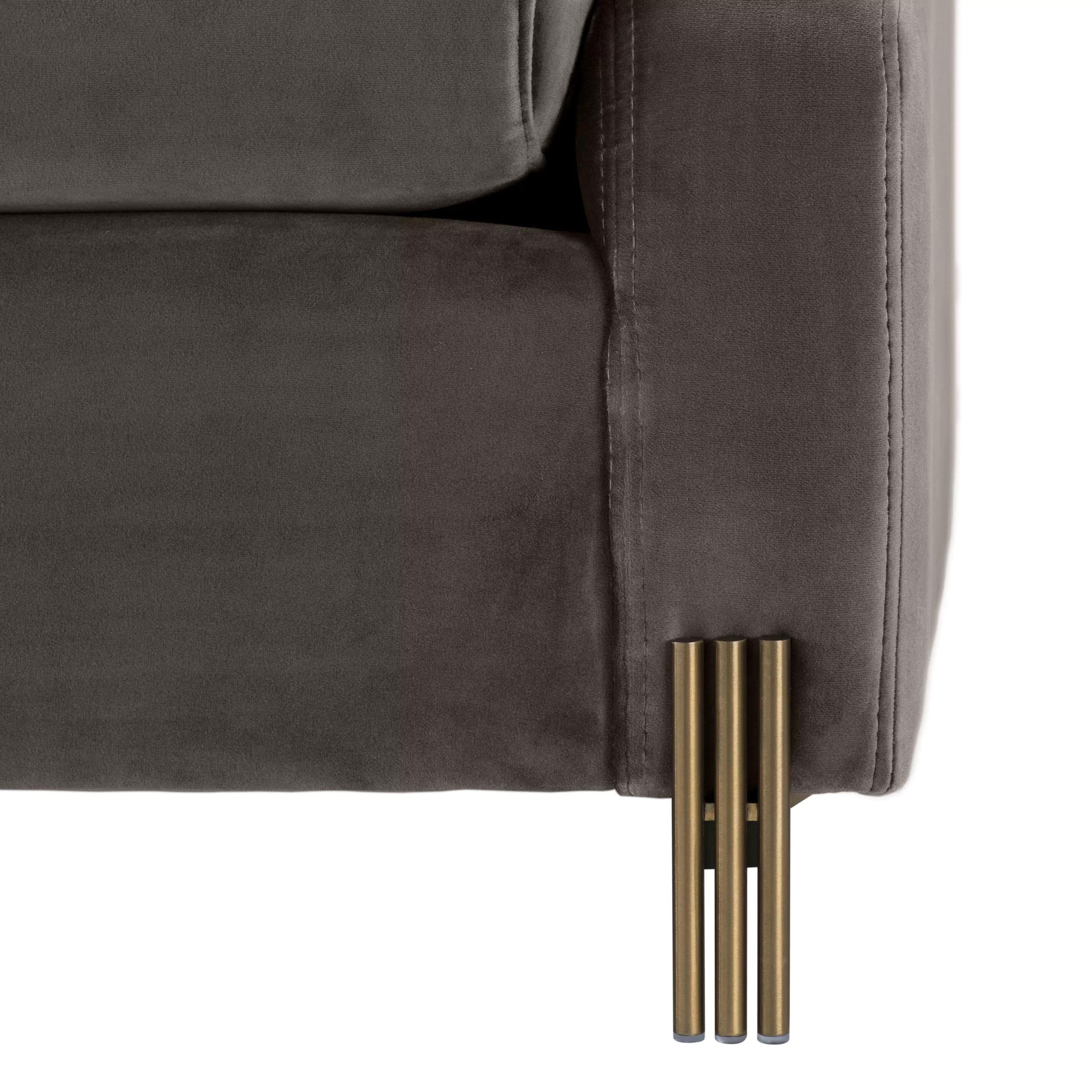 Canapea Candice, Alb/Gri 223x94xh73 cm, picioare aurii, cu lemn de pin si arcuri metalice | Eichholtz - 113400 [6]
