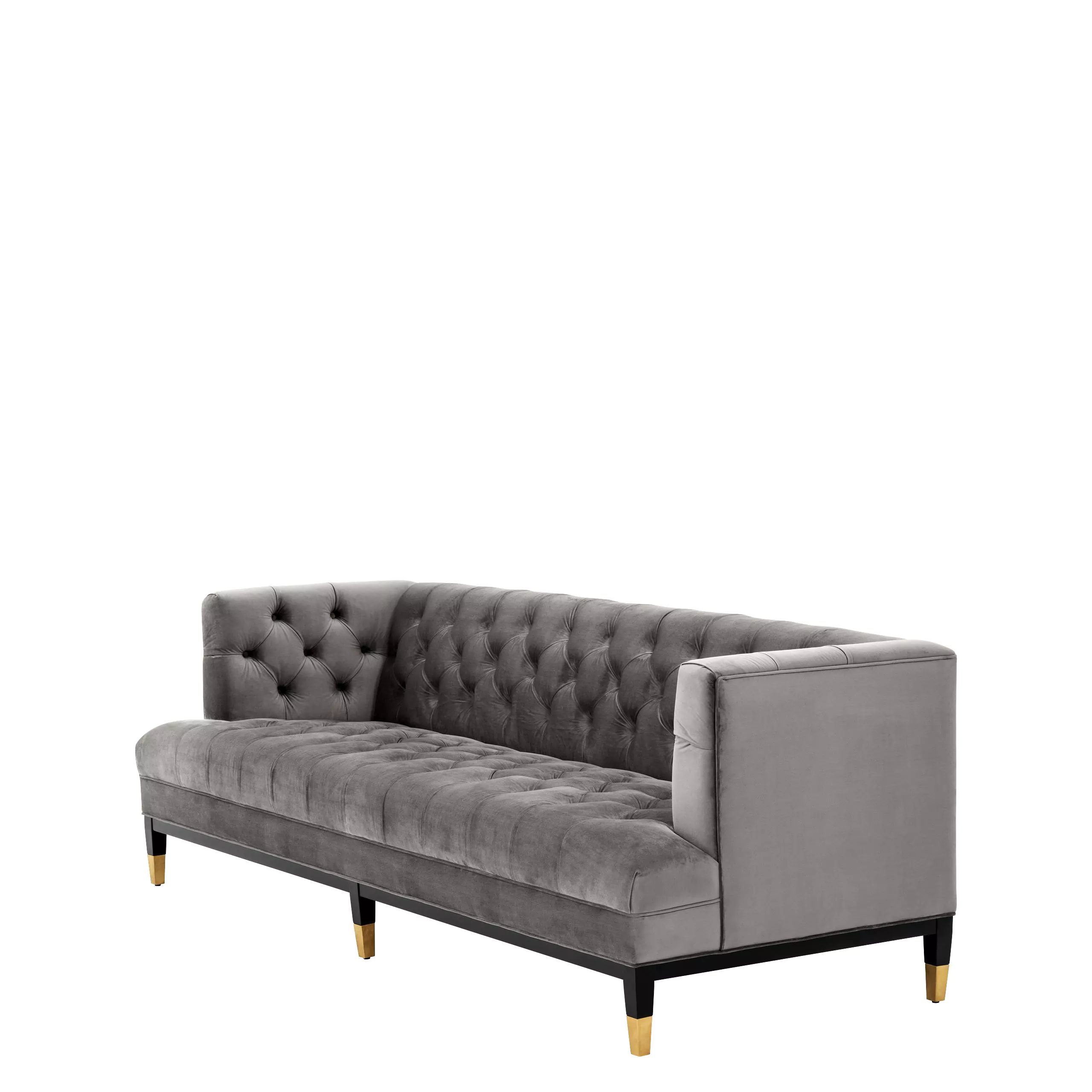 Canapea Castelle, Albastru/ Gri/ Verde 230x85xh79 cm, picioare negre/aurii, cu lemn de pin si arcuri metalice | Eichholtz - 113419 [19]