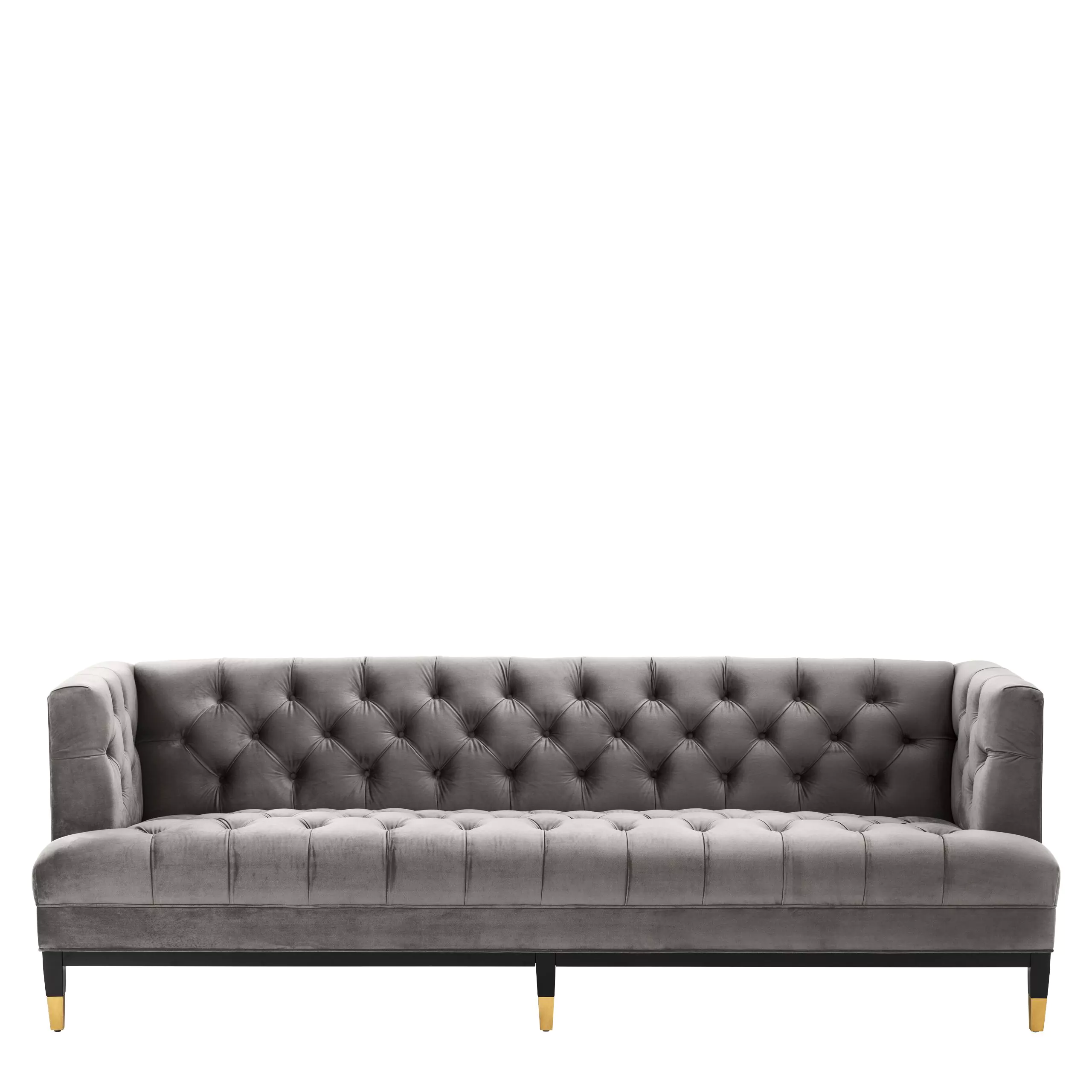 Canapea Castelle, Albastru/ Gri/ Verde 230x85xh79 cm, picioare negre/aurii, cu lemn de pin si arcuri metalice | Eichholtz - 113419 [16]