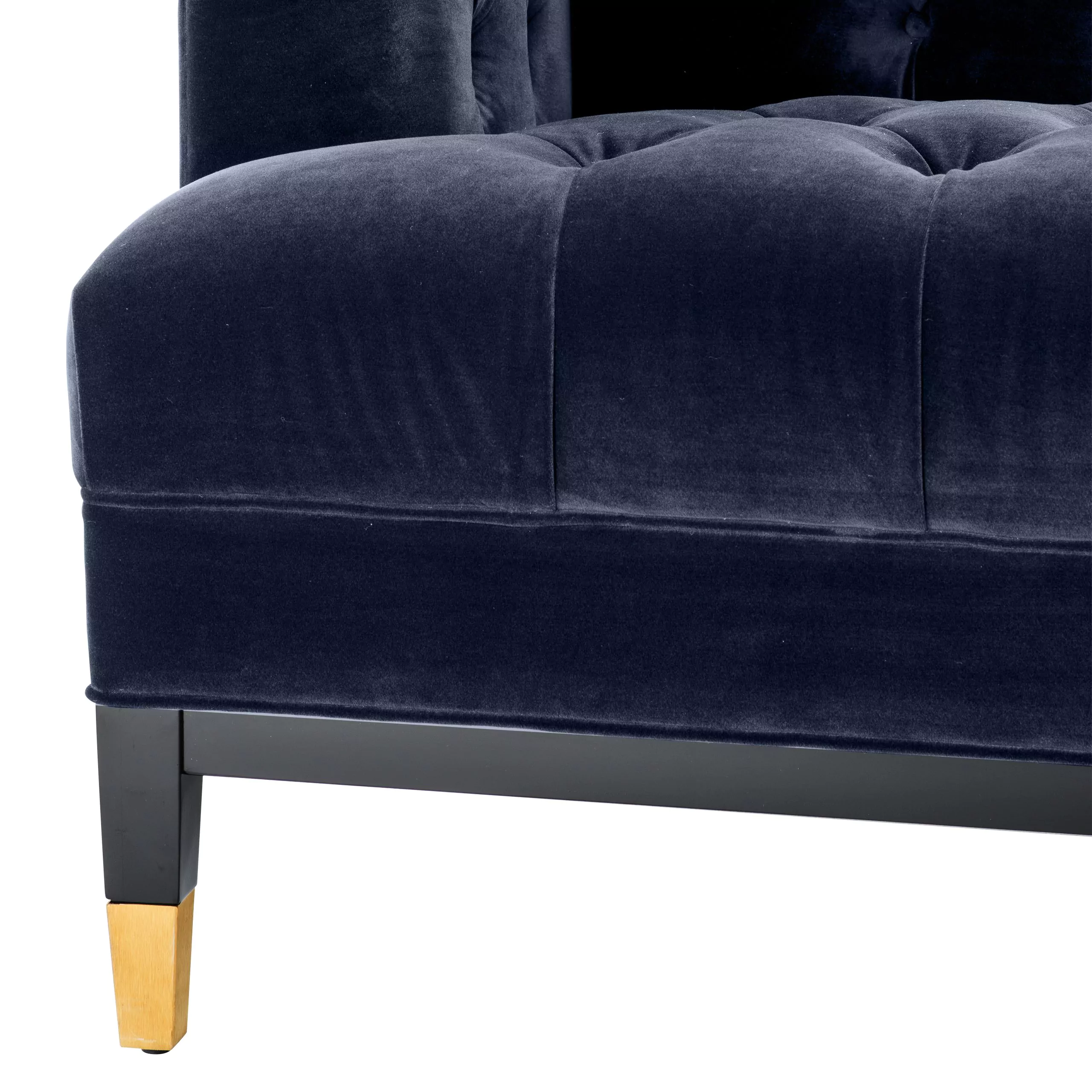 Canapea Castelle, Albastru/ Gri/ Verde 230x85xh79 cm, picioare negre/aurii, cu lemn de pin si arcuri metalice | Eichholtz - 113419 [14]
