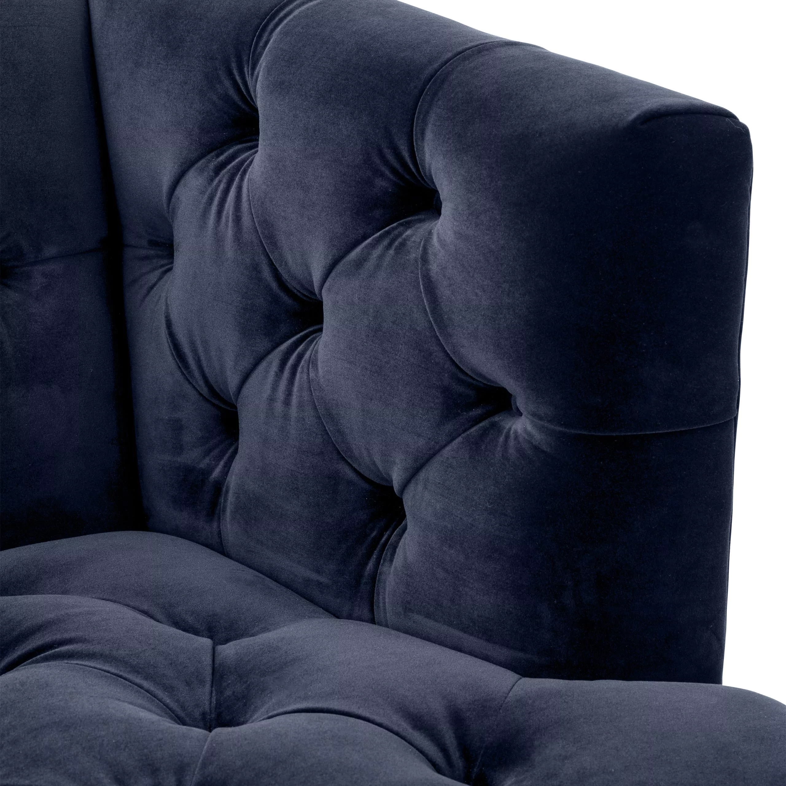 Canapea Castelle, Albastru/ Gri/ Verde 230x85xh79 cm, picioare negre/aurii, cu lemn de pin si arcuri metalice | Eichholtz - 113419 [13]