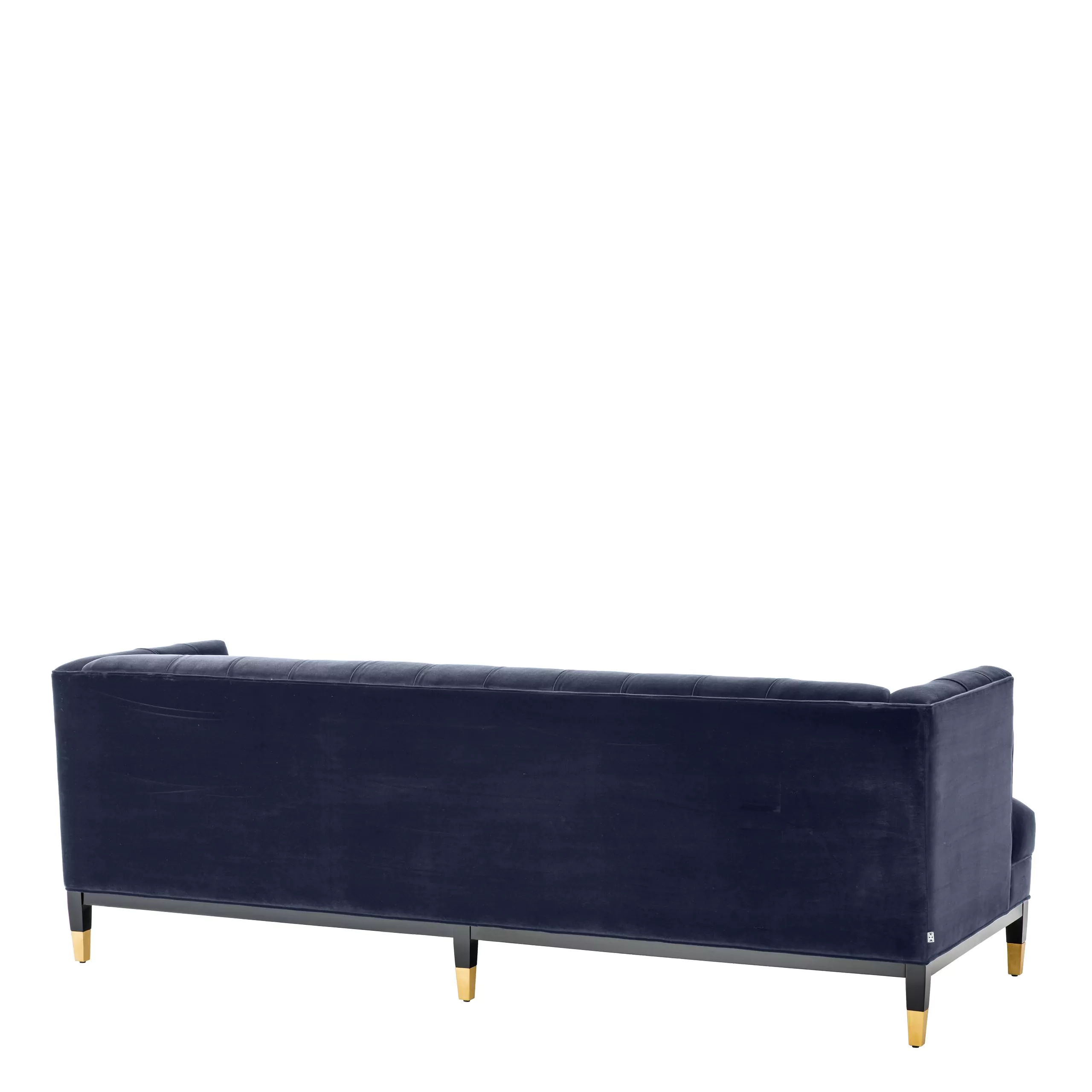 Canapea Castelle, Albastru/ Gri/ Verde 230x85xh79 cm, picioare negre/aurii, cu lemn de pin si arcuri metalice | Eichholtz - 113419 [11]