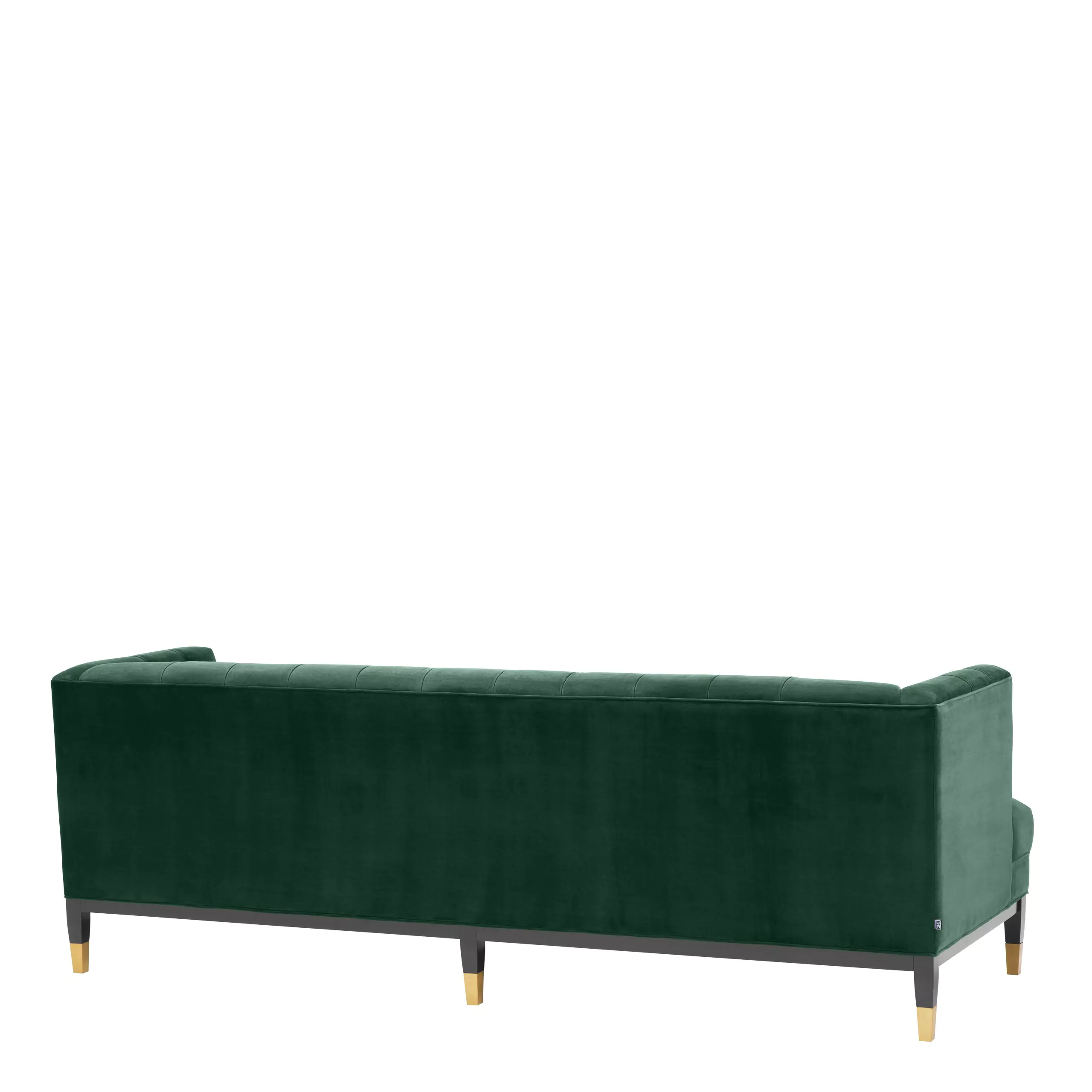 Canapea Castelle, Albastru/ Gri/ Verde 230x85xh79 cm, picioare negre/aurii, cu lemn de pin si arcuri metalice | Eichholtz - 113419 [4]