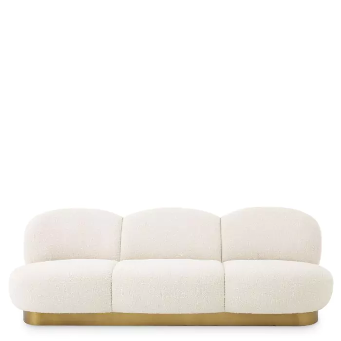 Canapea Clément , Crem Bouclé 230/81 cm, baza aurie, cu lemn de pin si arcuri metalice | Eichholtz - 114721 [2]