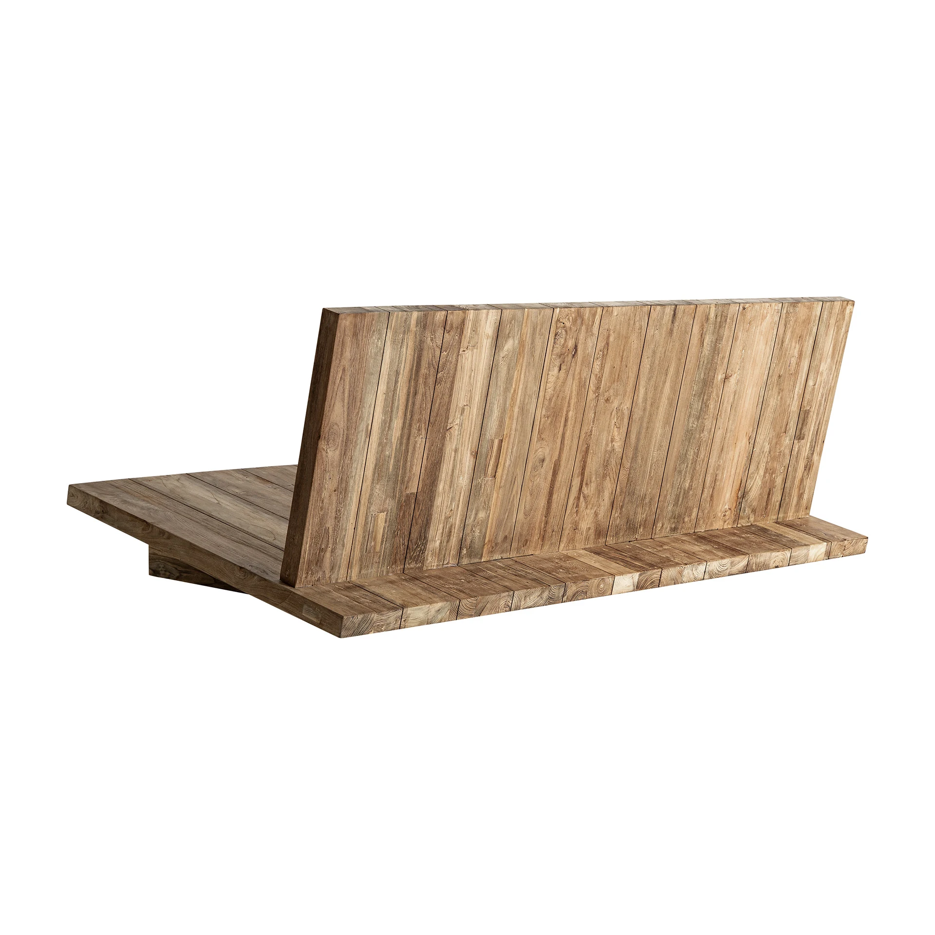 Canapea din Lemn de Tec Reciclat, Polipropilena Reciclata si Spuma, Maro, 200x101x70 cm - VicalHome 36787 [4]