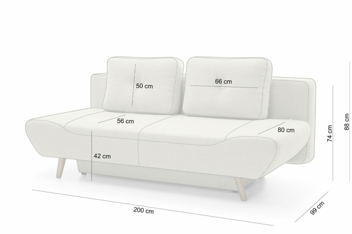 Canapea Dorian 200x99x88 cm, Pianka Pur - King Home [2]