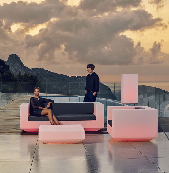 Canapea dreapta exterior cu/fara iluminare LED Vela 220x100x72 cm, diverse finisaje, 54170 - Vondom [8]