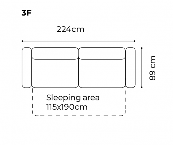 Canapea extensibila Nova 222 cm, picioare din lemn, tapiterie personalizabila , NOVA A1 - Gala Collezione [8]