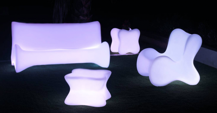 Canapea exterior iluminare LED Pal 180x92x89 cm, rasina din polietilena, design modern, 51002DY - Vondom [3]