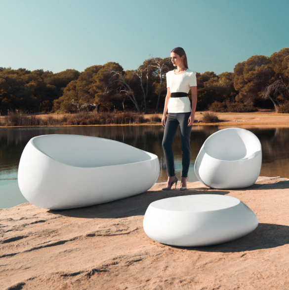 Canapea exterior iluminare LED Stone, diverse finisaje, 200x83x78 cm, design modern, 55005DY - Vondom [6]