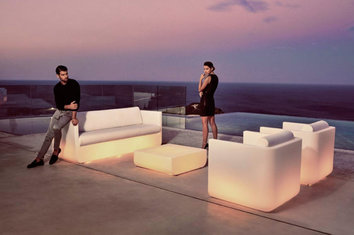 Canapea exterior iluminare LED Ulm 200x82x72 cm, rasina din polietilena, design modern, 54135 - Vondom [8]