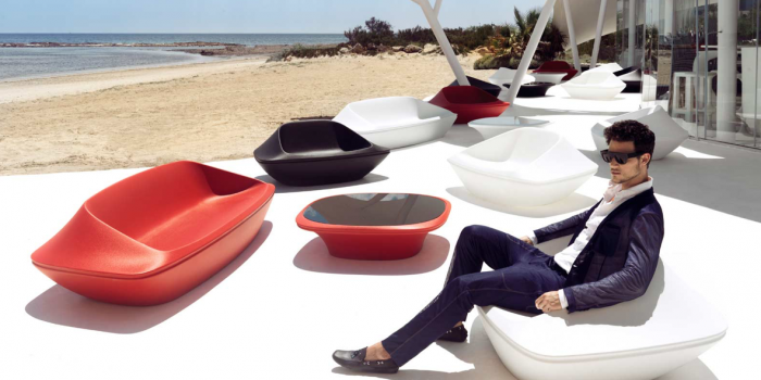 Canapea exterior UFO 230x102x57 cm din polipropilena cu LED RGBW optional, diverse culori, 63002Y - Vondom [6]