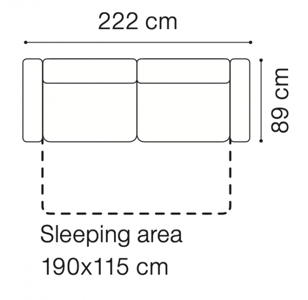 Canapea extensibila Fiord 222 cm, tapiterie personalizabila , FIORD 3F MADRAS - Gala Collezione [7]