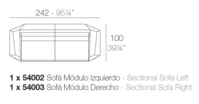 Canapea modulara premium Faz pentru exterior, 401x221 cm, FAZ MODULAR - Vondom [6]