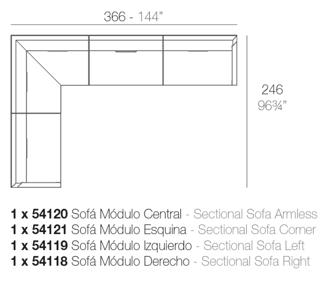 Canapea modulara premium Frame pentru exterior, 366x246 cm, FRAME MODULAR - Vondom [2]