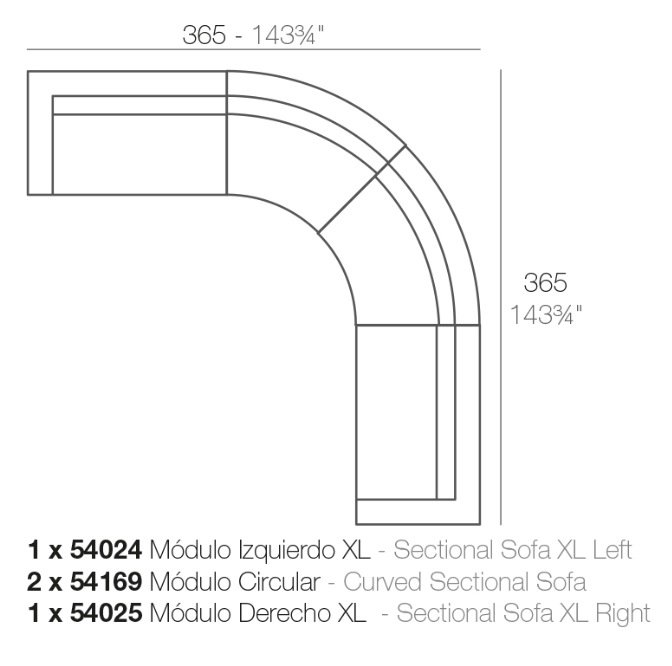Canapea modulara premium Vela pentru exterior, 305x465 cm, VELA MODULAR - Vondom [3]