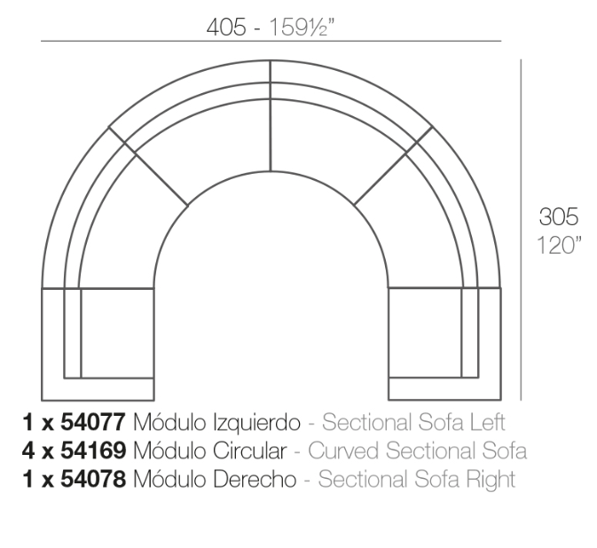 Canapea modulara premium Vela pentru exterior, 305x465 cm, VELA MODULAR - Vondom [5]