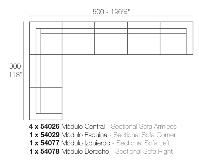 Canapea modulara premium Vela pentru exterior, 305x465 cm, VELA MODULAR - Vondom [12]