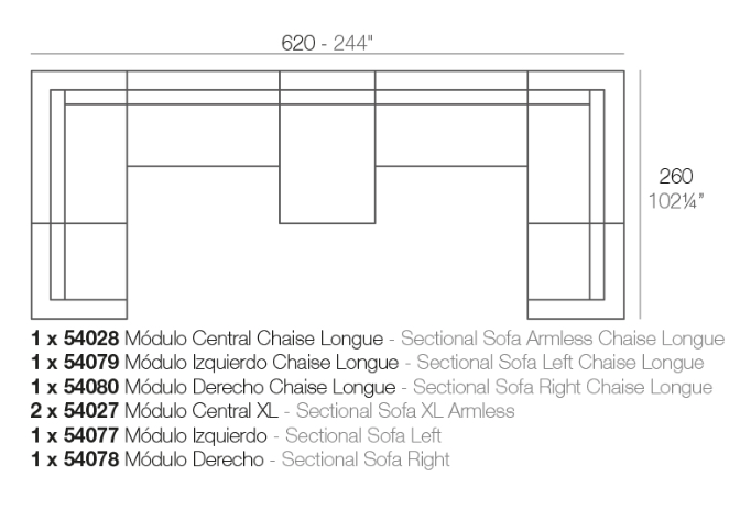 Canapea modulara premium Vela pentru exterior, 305x465 cm, VELA MODULAR - Vondom [8]