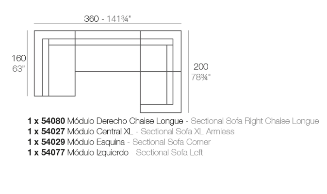 Canapea modulara premium Vela pentru exterior, 305x465 cm, VELA MODULAR - Vondom [10]