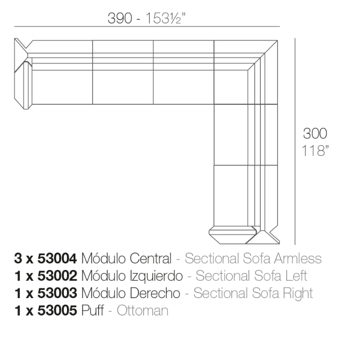 Canapea modulara premium Rest pentru exterior, 390X210 cm, REST MODULAR - Vondom [8]