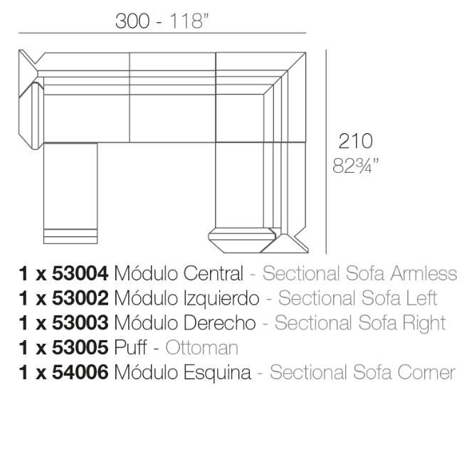 Canapea modulara premium Rest pentru exterior, 390X210 cm, REST MODULAR - Vondom [4]