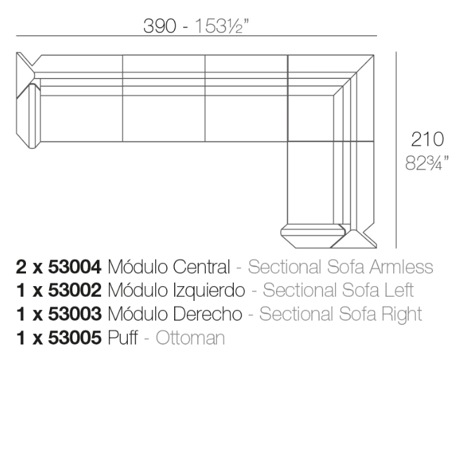 Canapea modulara premium Rest pentru exterior, 390X210 cm, REST MODULAR - Vondom [3]