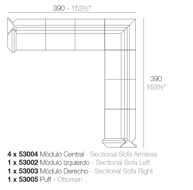 Canapea modulara premium Rest pentru exterior, 390X210 cm, REST MODULAR - Vondom [6]