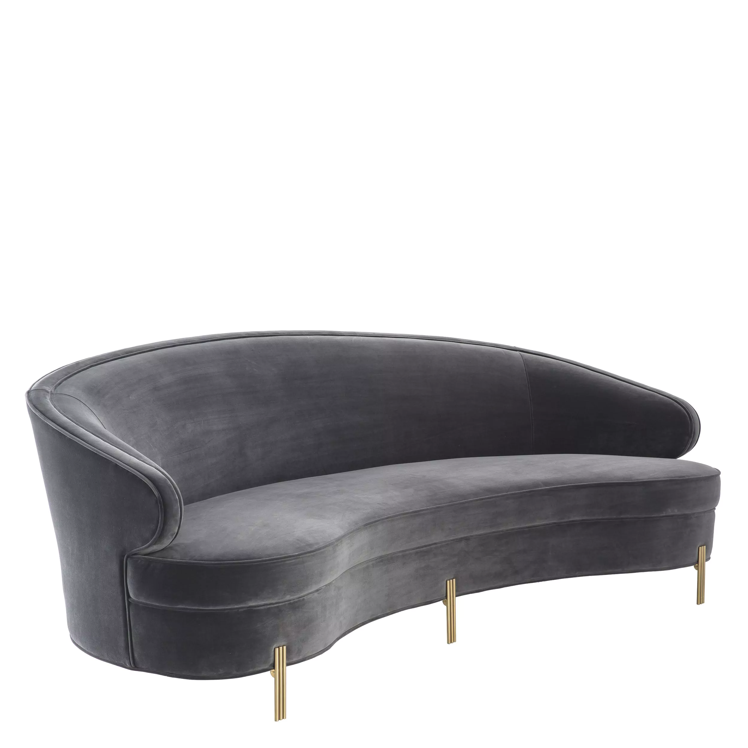 Canapea Pierson, Gri/ Roz 230x103xh78 cm, picioare aurii, cu lemn de pin si arcuri metalice | Eichholtz - 113405 [9]