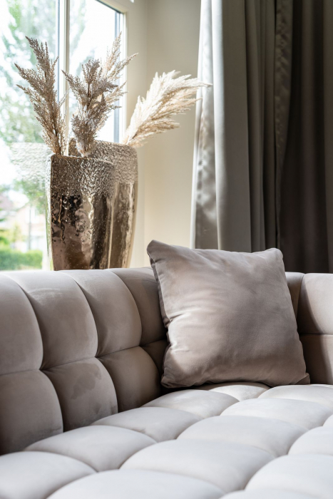 Canapea premium catifea negru/bej design modern Loki, picioare aurii din otel inoxidabil, 230 cm, S5126 ANTRACIET VELVET - Richmond Interiors [17]