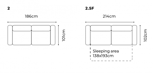 Canapea Salerno 186/214 cm, tapiterie personalizabila , SALERNO 2 A1 - Gala Collezione [3]