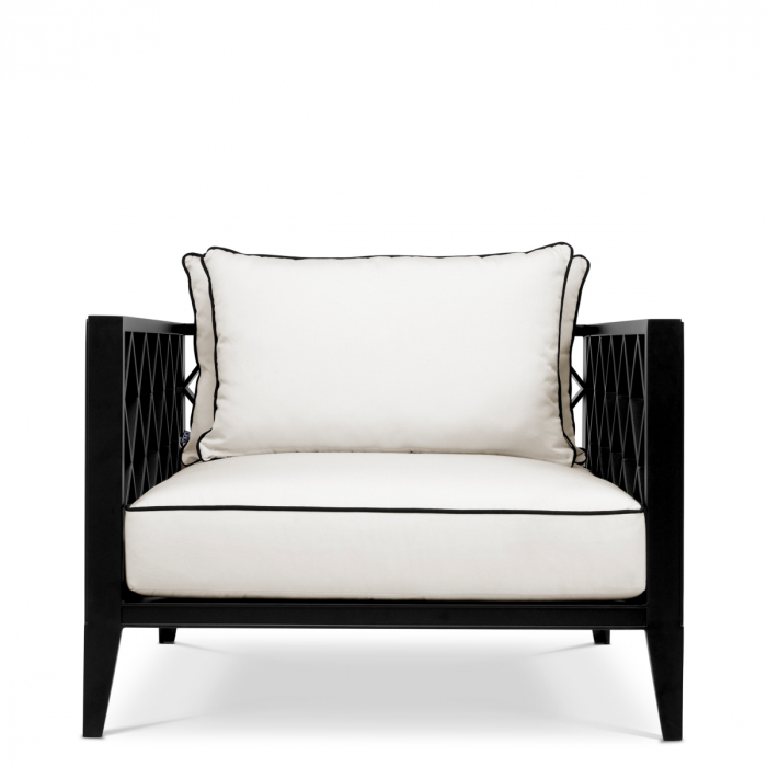   Scaun exterior Ocean Club din pânză sunbrella neagră 113621 EICHHOLTZ [2]
