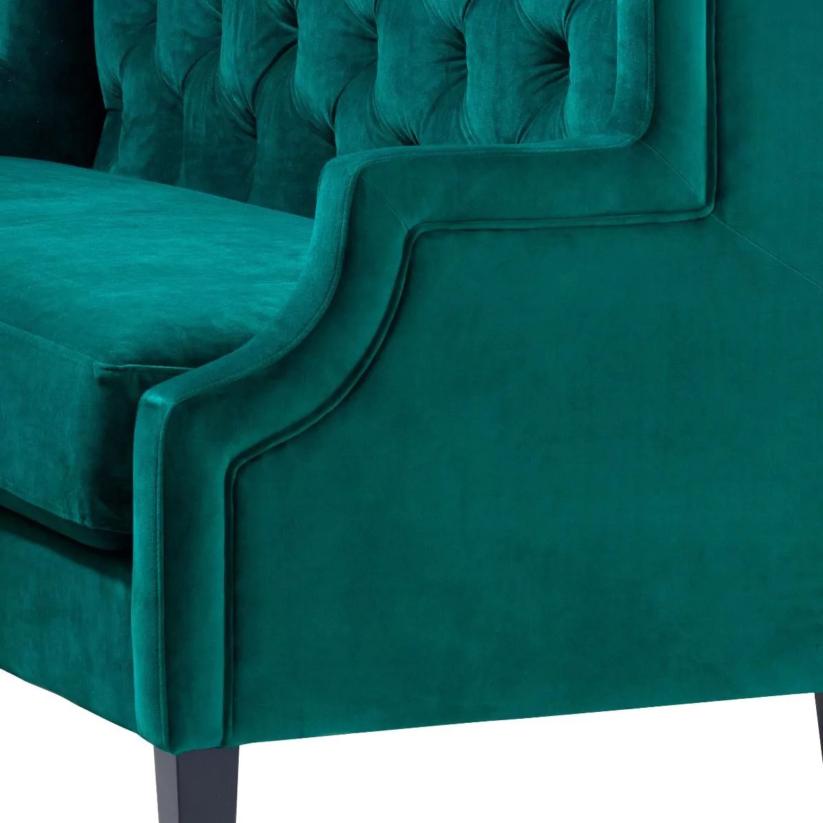 Canapea Spectator, Verde catifea 160x68xh160 cm, picioare negre, cu lemn de pin si arcuri metalice | Eichholtz - 113421 [6]