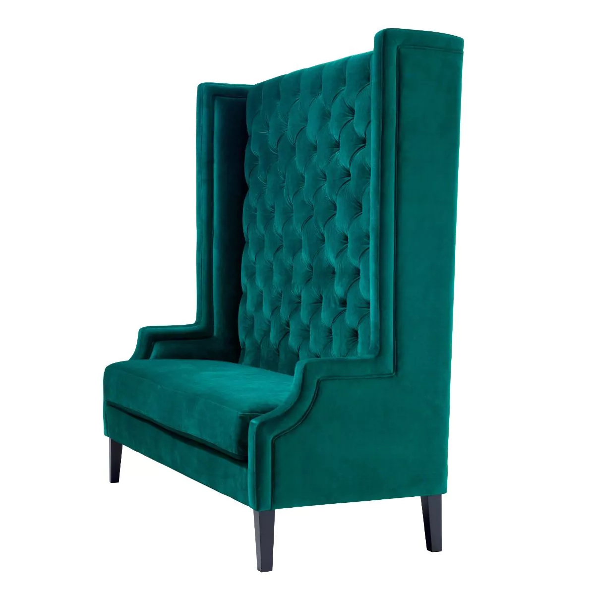 Canapea Spectator, Verde catifea 160x68xh160 cm, picioare negre, cu lemn de pin si arcuri metalice | Eichholtz - 113421 [5]