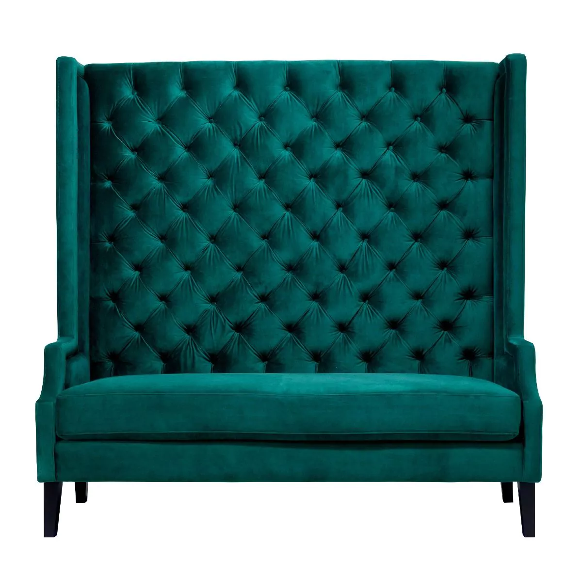 Canapea Spectator, Verde catifea 160x68xh160 cm, picioare negre, cu lemn de pin si arcuri metalice | Eichholtz - 113421 [3]