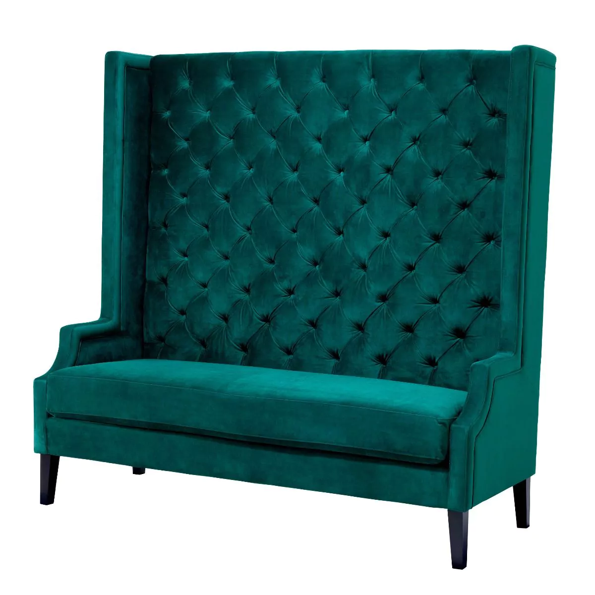 Canapea Spectator, Verde catifea 160x68xh160 cm, picioare negre, cu lemn de pin si arcuri metalice | Eichholtz - 113421 [2]
